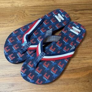 Toms Flip Flops Women’s 8 Democrats Donkey Red White Blue